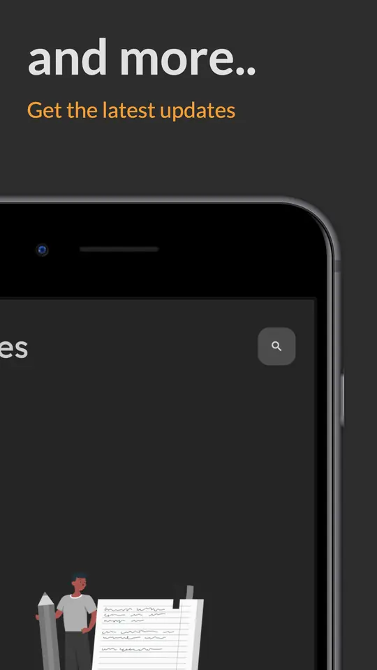 And more, get the latest updates: the notes screen with an illustration.